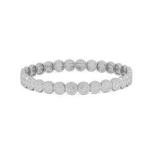 Lisa Gozlan Mini Silver Smile Disc Stretch Bracelet - Women
